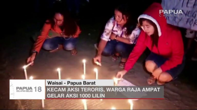KECAM AKSI TERORIS, WARGA RAJA AMPAT GELAR AKSI 1000 LILIN