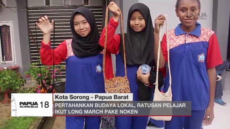 PERTAHANKAN BUDAYA LOKAL, RATUSAN PELAJAR IKUT LONG MARCH PAKAI NOKEN