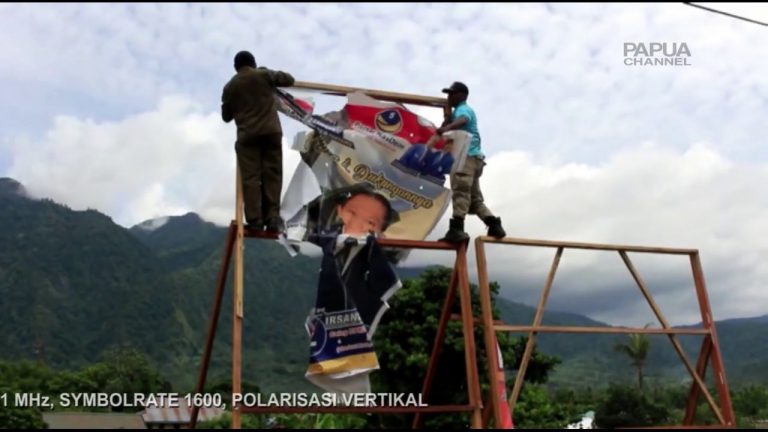 LANGGAR ATURAN, BAWASLU KABUPATEN JAYAPURA TERTIBKAN ALAT PERAGA KAMPANYE PILEG