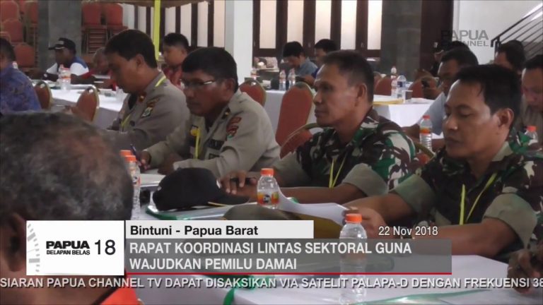RAPAT KOORDINASI LINTAS SEKTORAL PEMKAB BINTUNI GUNA WAJUDKAN PEMILU DAMAI