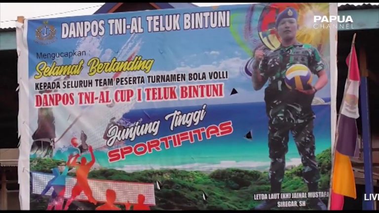 PERINGATAN HUT ARMADA DI BINTUNI, TNI AL GELAR TURNAMEN BOLA VOLLI