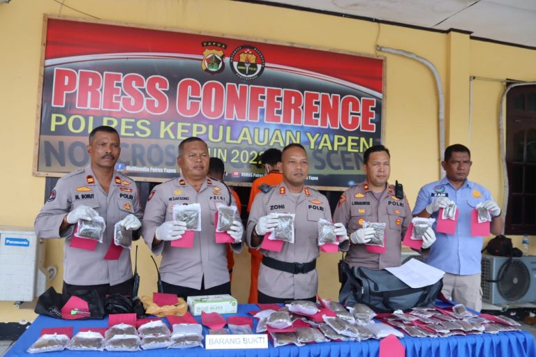 Ganja Seberat 2,6 Kg Berhasil Diungkap Polres Yapen Diatas Kapal Penumpang